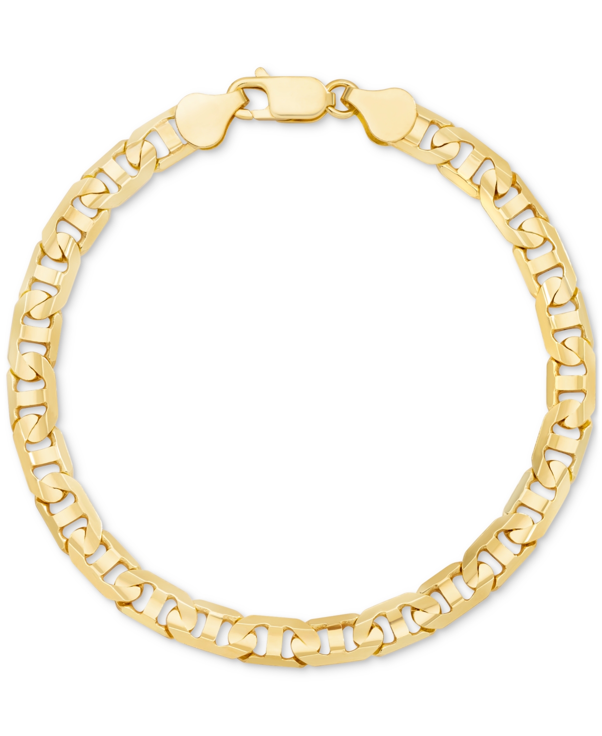 Macy's Men's Mariner Link Chain Bracelet In 14k Gold-plated Sterling Silver In Gold Over Silver