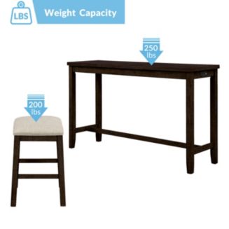 Simplie Fun 4 Pieces Counter Height Table With Fabric Padded Stools ...