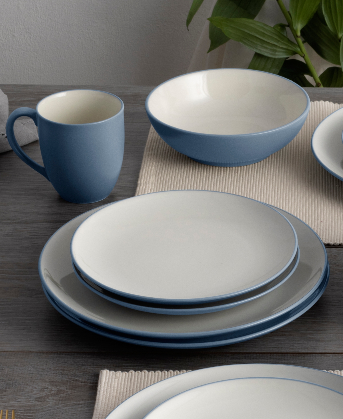 Noritake Colorwave Coupe 16 Pc. Dinnerware Set, Service For 4 In Ice