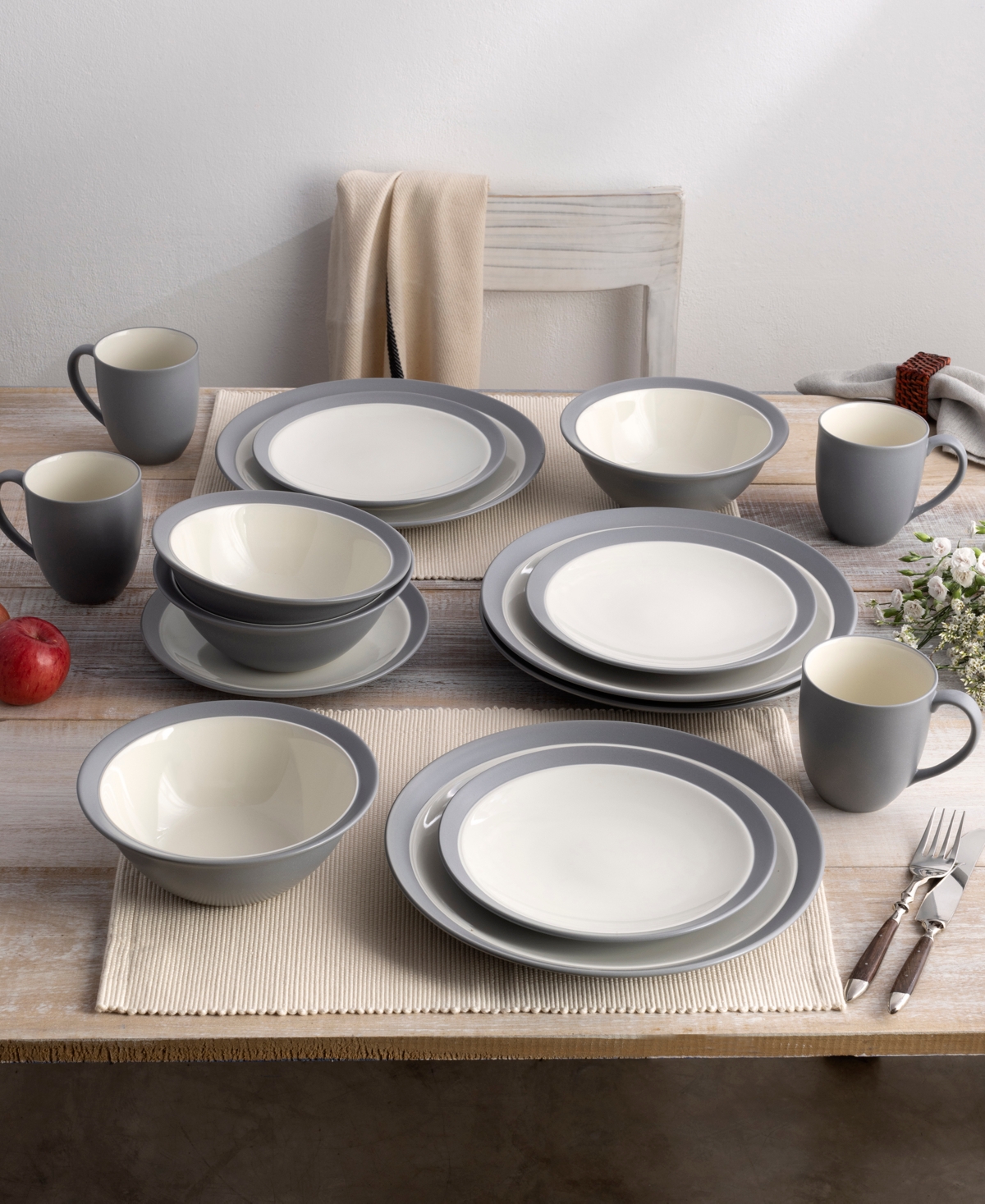 Noritake Colorwave Curve 16 Pc. Dinnerware Set, Service For 4 In Slate