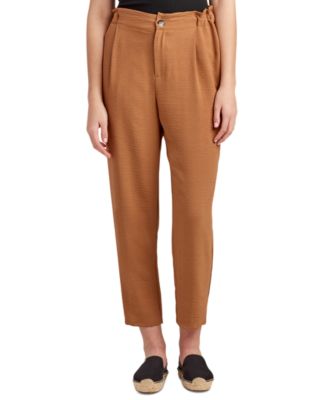 BCX - Juniors' Airflow Textured High-Rise Paper-Bag-Waist Pants
