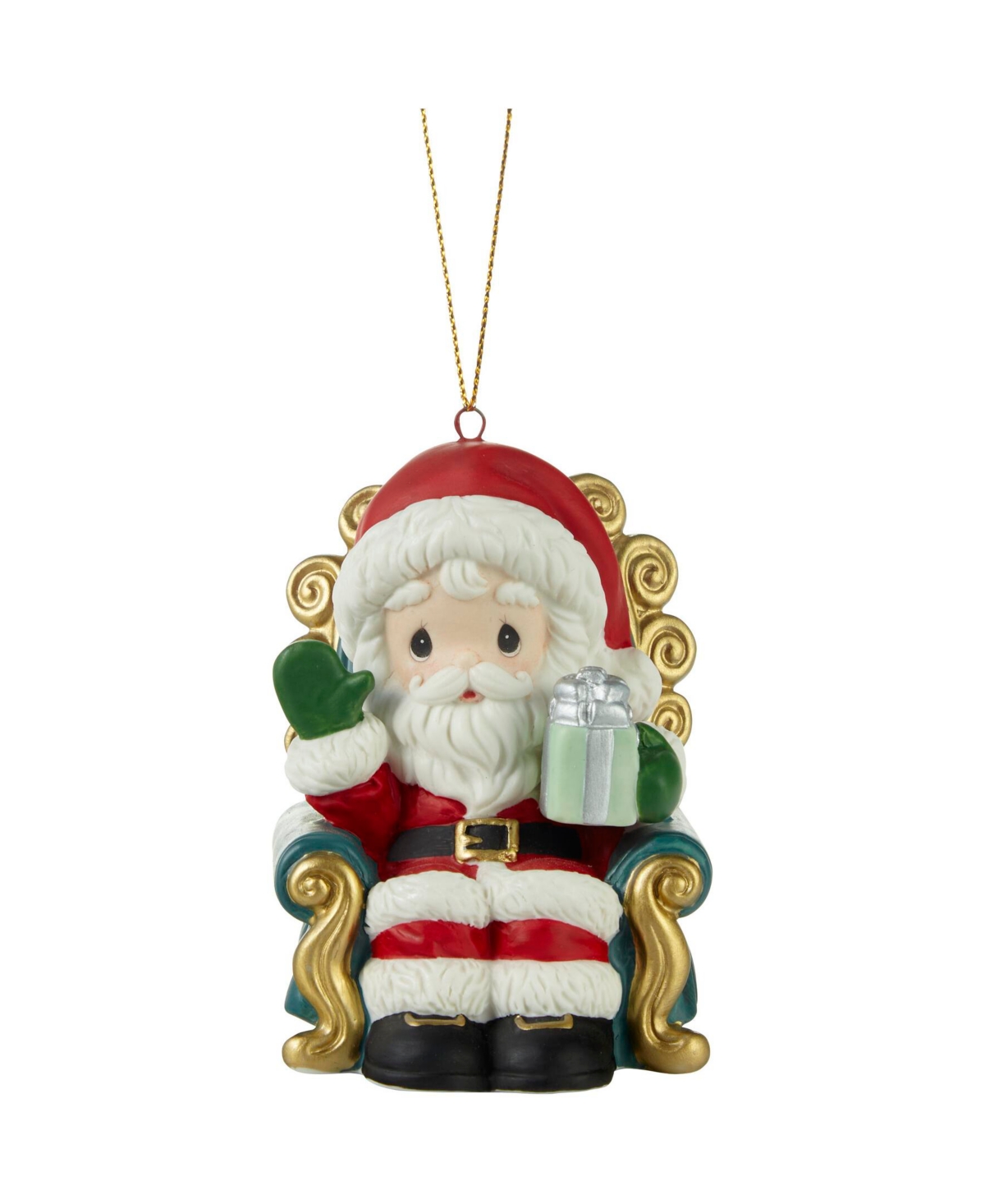 Precious Moments Santa's Here Bringing Cheer Annual Santa Bisque Porcelain Ornament In Multicolored
