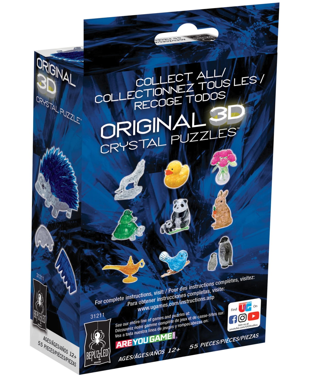 Shop University Games Bepuzzled 3d Crystal Puzzle Hedgehog, 55 Pieces In No Color