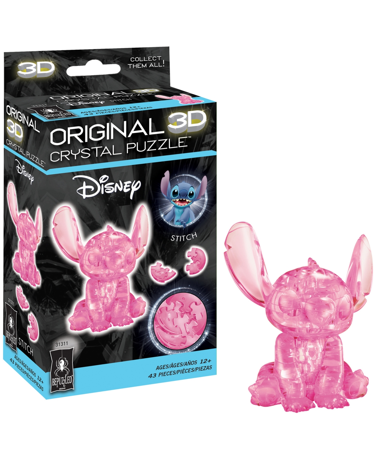 Shop University Games Bepuzzled 3d Crystal Puzzle Disney Stitch, 43 Pieces In No Color