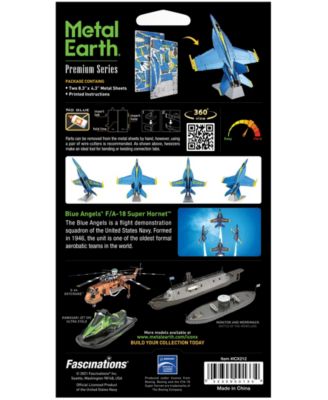 Fascinations Metal Earth Premium Series Iconx 3D Metal Model Kit Blue Angels F/A-18 Super Hornet