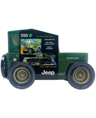 Incorporated the Jeep Army Truck Collectible Shaped Tin Puzzle, 550 Pieces