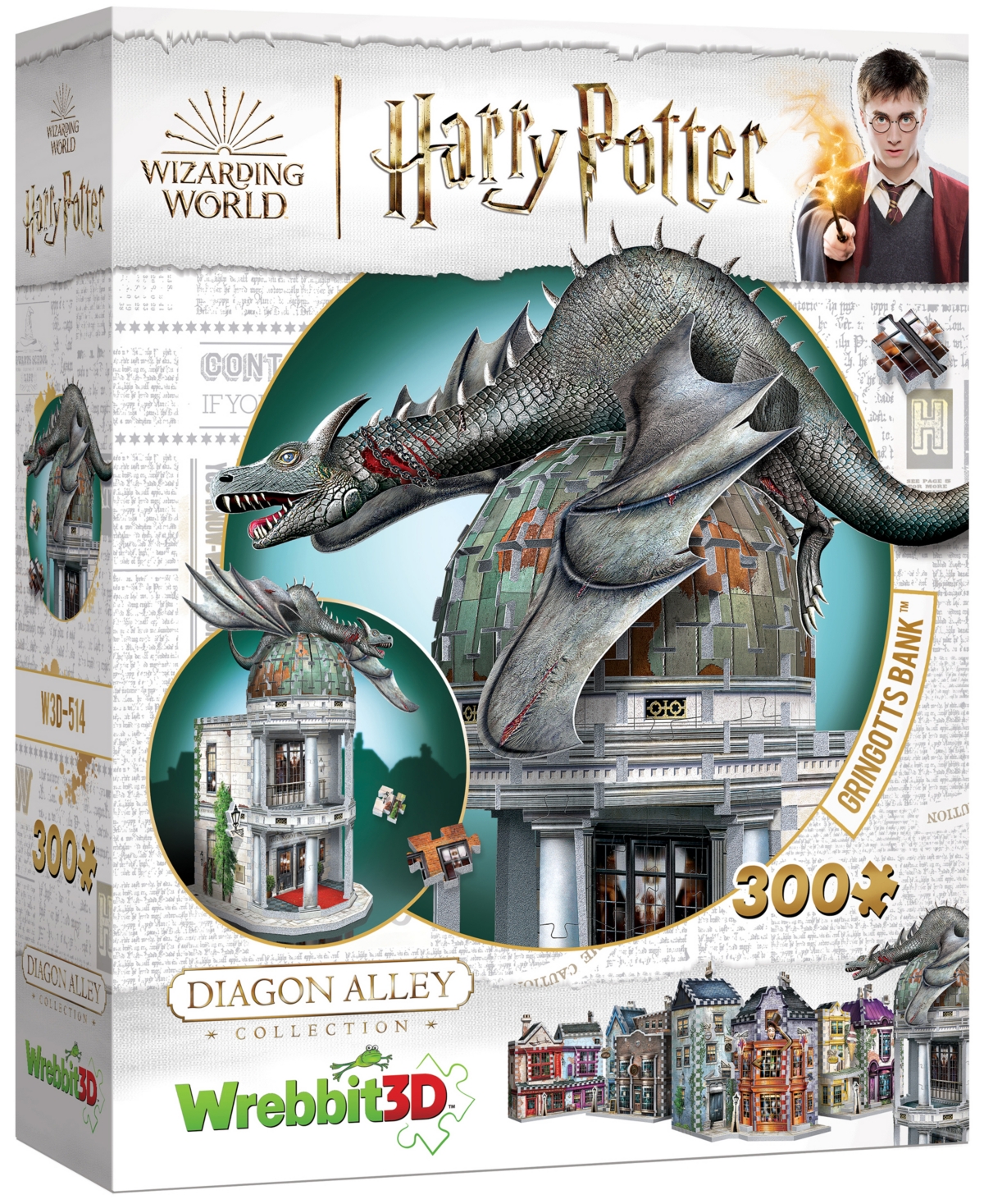 University Games Kids' Wrebbit Harry Potter Diagon Alley Collection Gringotts Bank 3d Puzzle, 300 Pieces In No Color