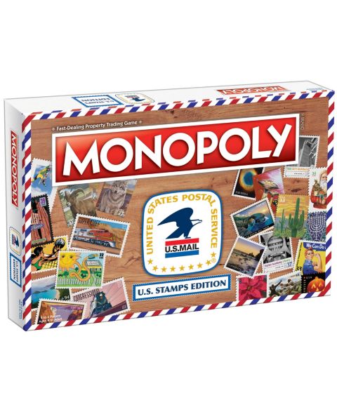 Детская настольная игра University Games Monopoly U.S. Stamps Edition Family Strategy Board Game, Ages 8+