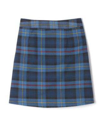 Toddler Girls Adjustable Waist Plaid Two-Tab Scooter Plaid Skirt