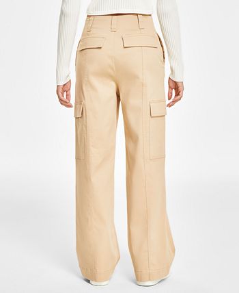 Calvin Klein Women\'s - Pants Super-High-Waist Cargo Wide-Leg Jeans Macy\'s
