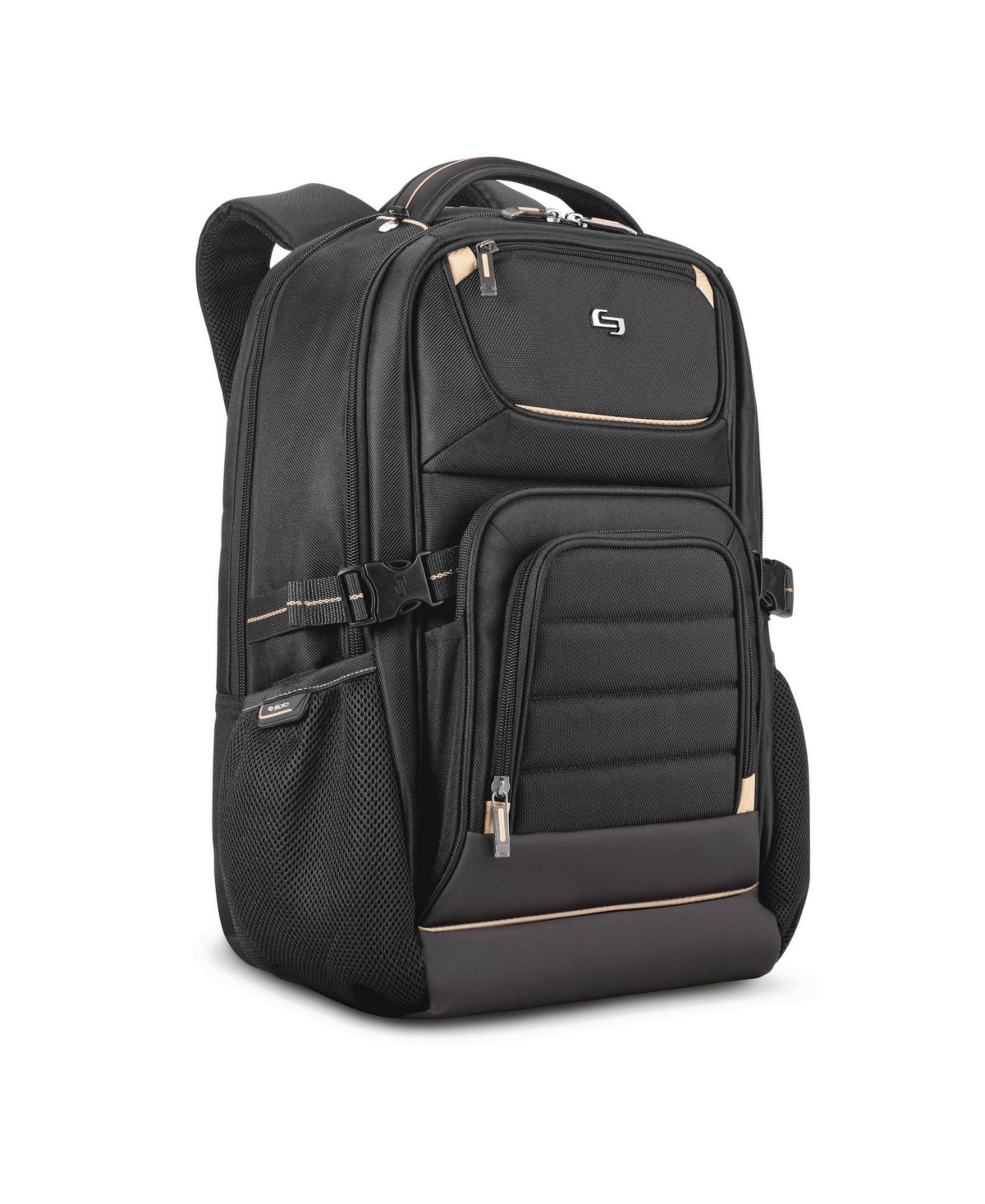 Solo Arc 17.3" Backpack In Black With Gold Accents