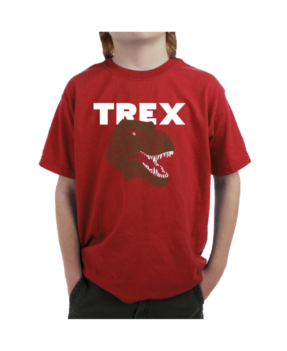La Pop Art Boys Word Art T-shirt - T-Rex Head