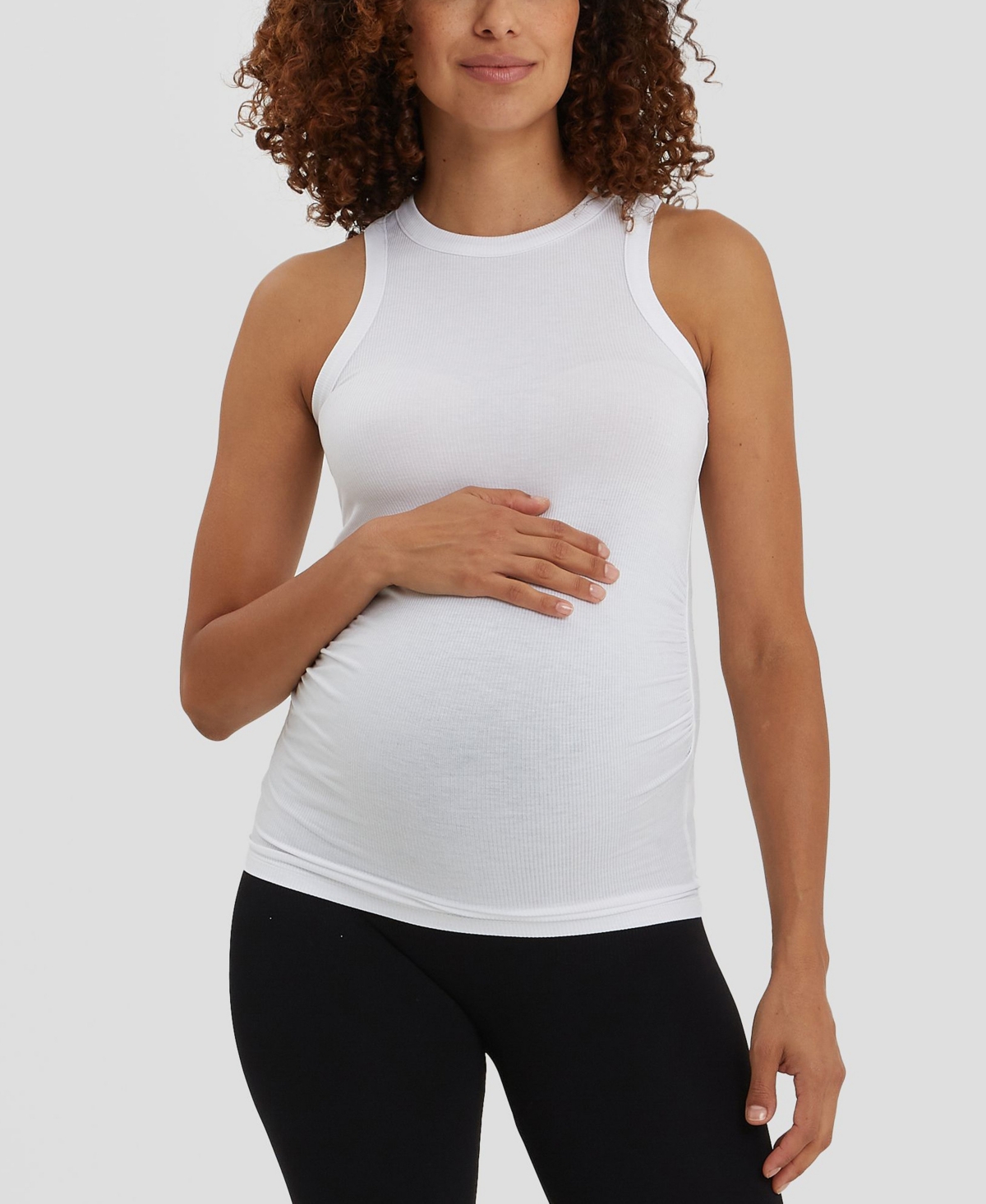 Women's The Tank Racerback Maternity Top - White
