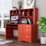 Pacific Stackable Cabinet with Sliding Doors Red - Buylateral