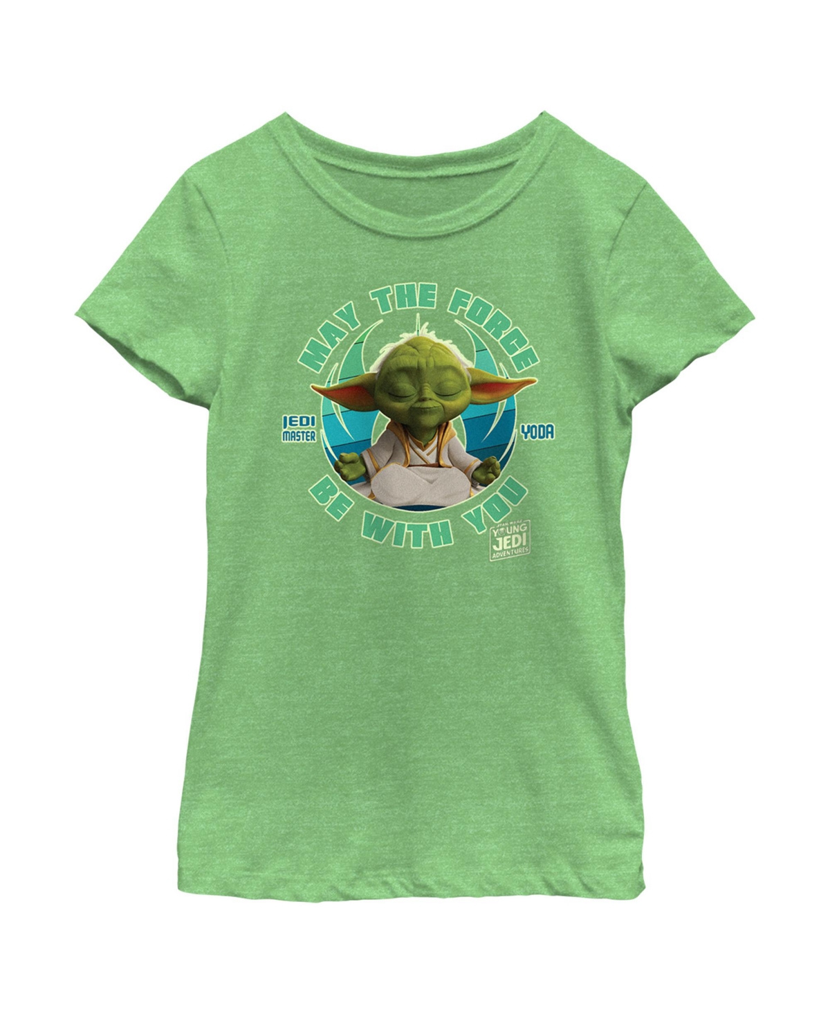 Disney Lucasfilm Girl's Star Wars: Young Jedi Adventures Jedi Master Yoda May The Force Be With You Child T-shirt In Green Apple