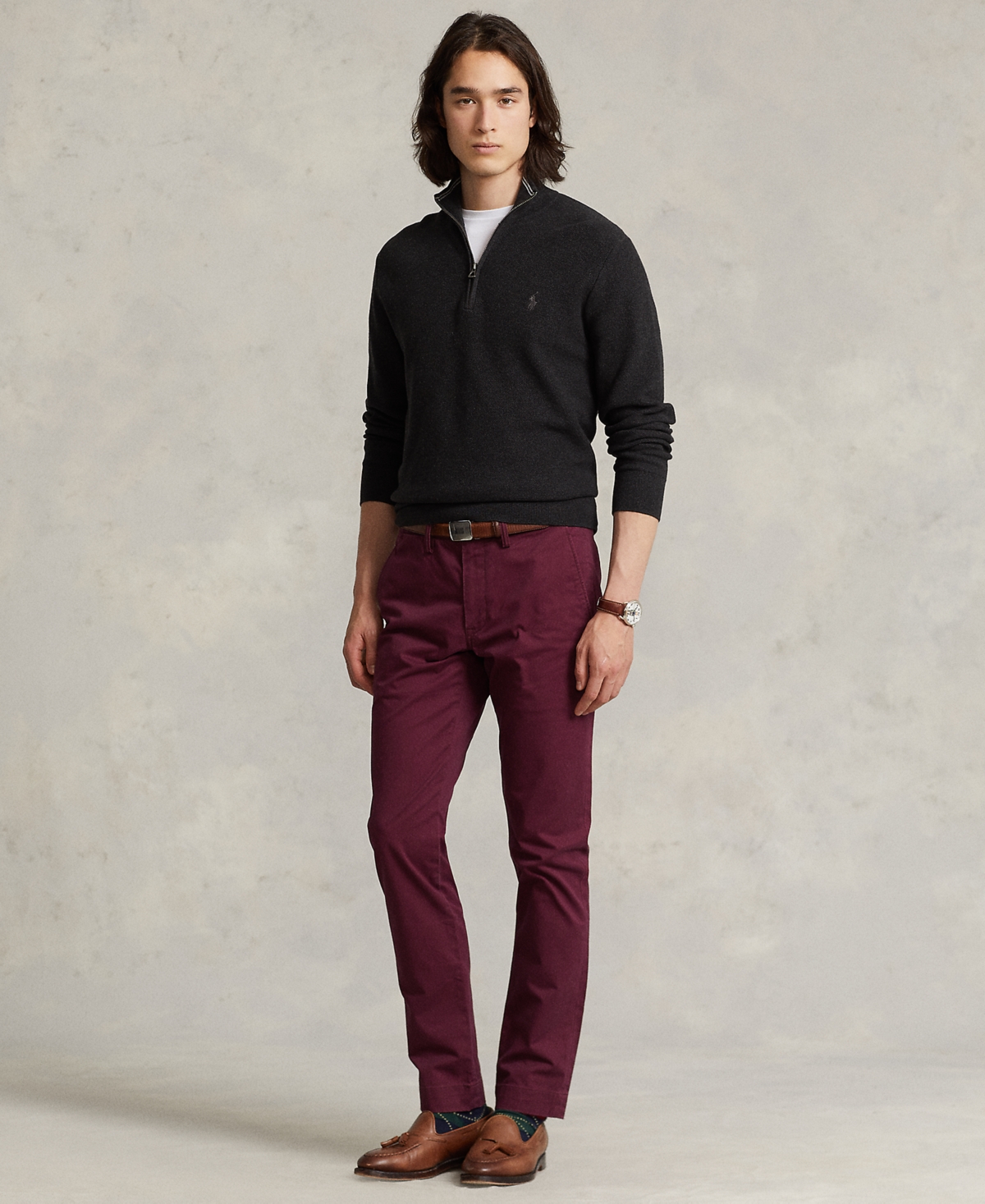 Polo Ralph Lauren Men's Stretch Slim Fit Chino Pants In Charcoal Grey