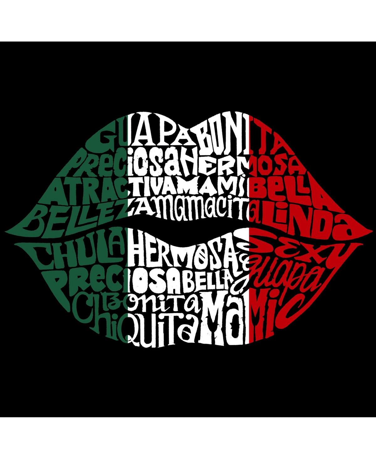 Big Girl's Word Art T-shirt - Latina Lips