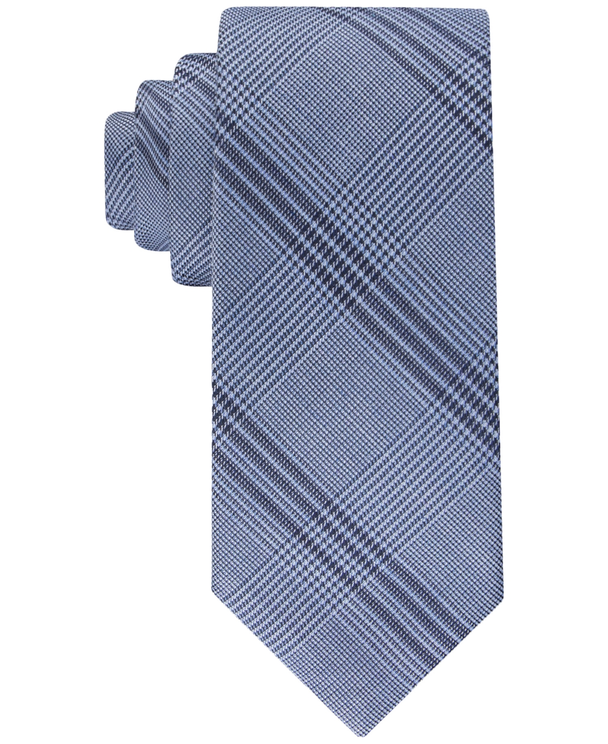 Calvin Klein Men's Elegant Glen Plaid Tie In Blue