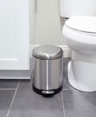 6L / 1.6 Gal + 6L / 1.6 Gal Round Stainless Steel Step Can Combo - Silver