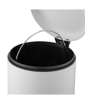 6L / 1.6 Gal + 6L / 1.6 Gal Round Stainless Steel Step Can Combo - Matte White