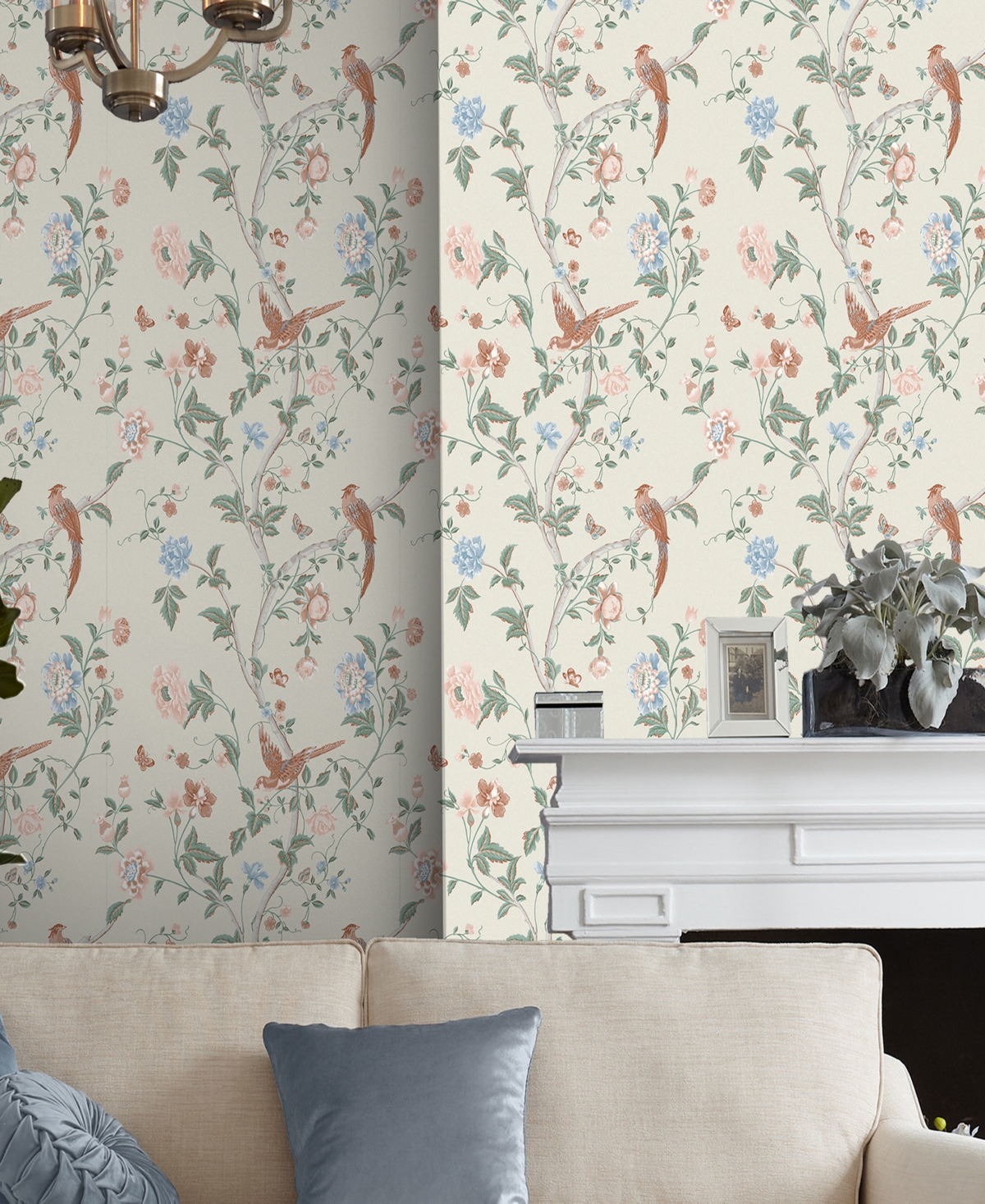 Shop Laura Ashley Summer Palace Removable Wallpaper In Sage And Apricot
