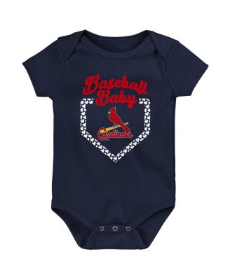 Infant Boys and Girls Red, Navy, Pink St. Louis Cardinals Baseball Baby 3-Pack Bodysuit Set