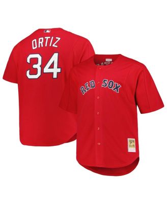 Men's David Ortiz Red Boston Red Sox Big and Tall Cooperstown Collection Batting Practice Replica Jersey