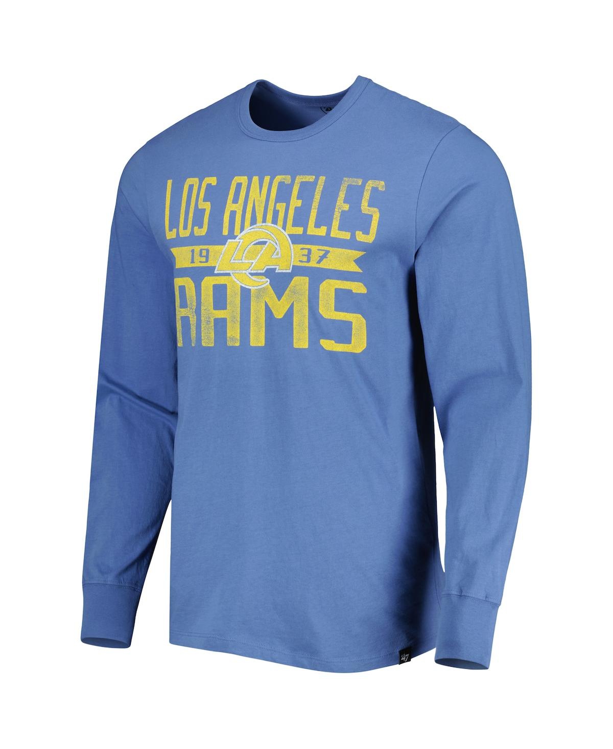 Shop 47 Brand Men's ' Royal Los Angeles Rams Brand Wide Out Franklin Long Sleeve T-shirt