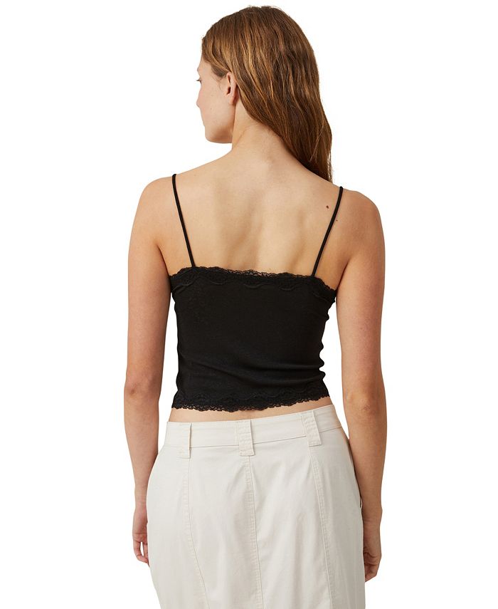 COTTON ON Women's Zena V-neck Lace Trim Camisole - Macy's