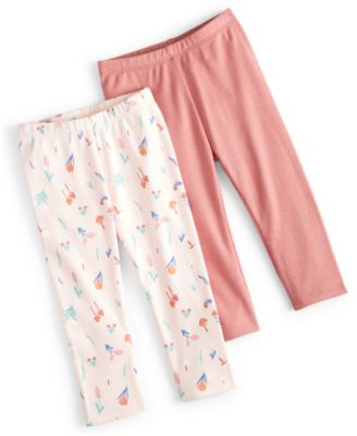 First Impressions - Baby Girls Magical Floral Cotton Leggings, Pack of 2
