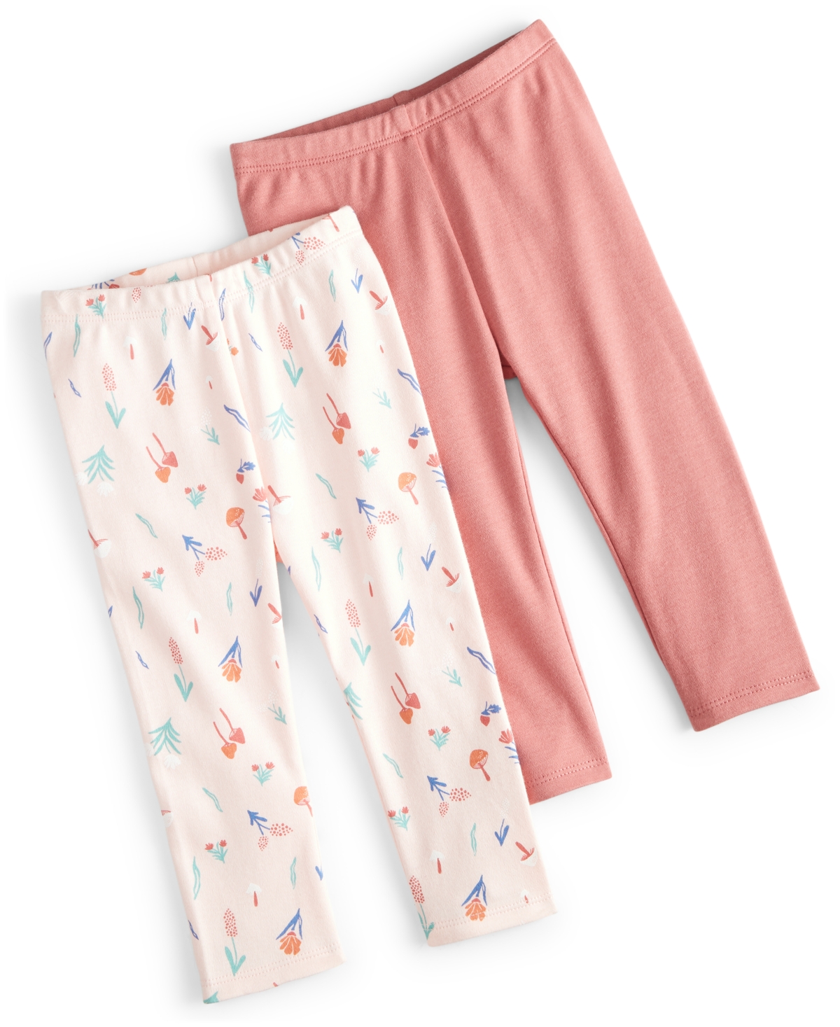 First Impressions Baby Girls Leggings, Pack Of 2, Created For Macy's In Rustic Rose