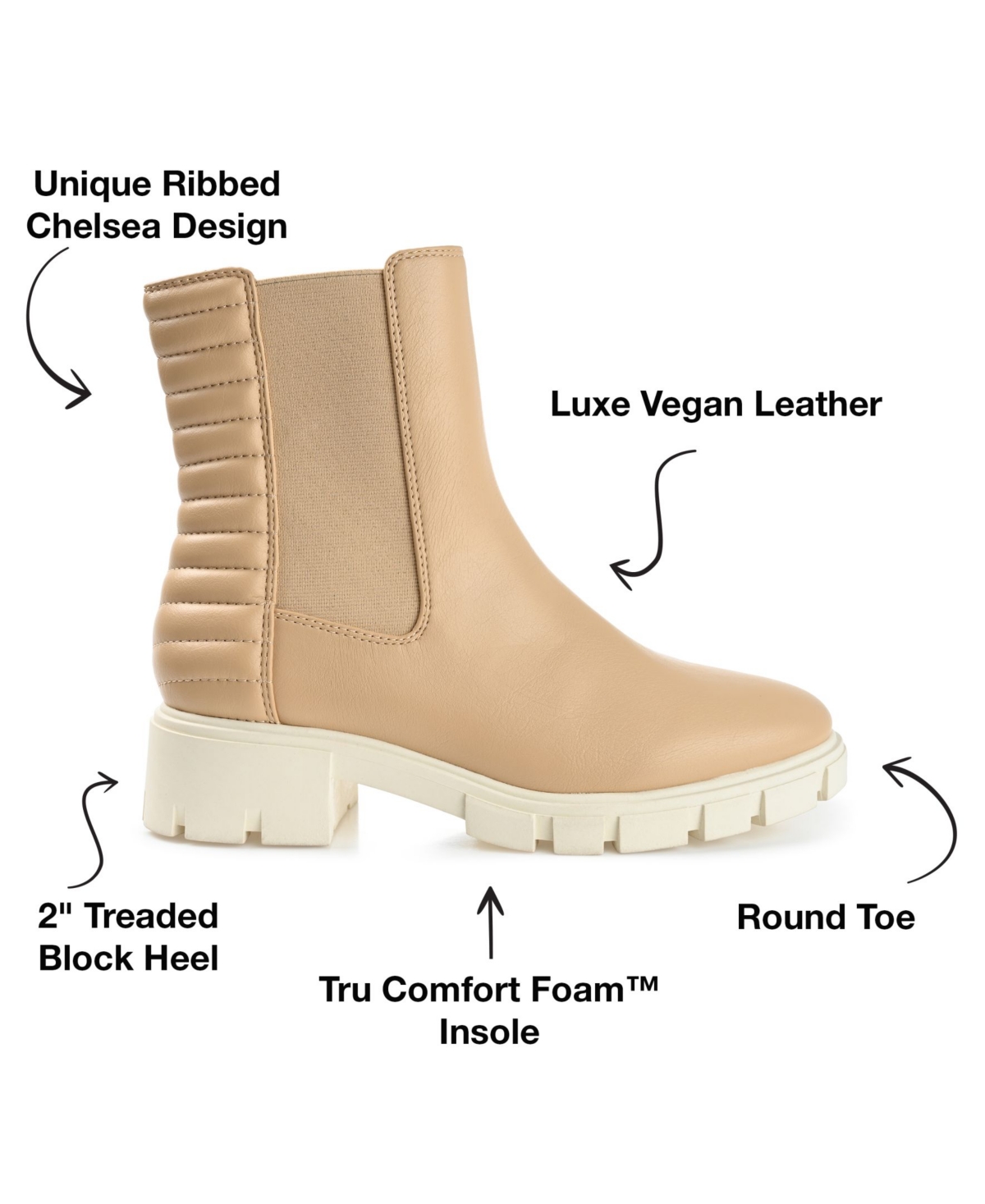 Journee Collection Women's Tatiana Pull On Stretch Gore Lug Sole Booties