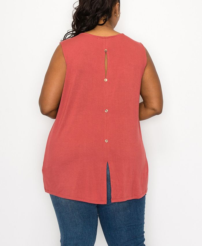 COIN 1804 Plus Size Rayon Span Keyhole Button Back Tank Top Macy's