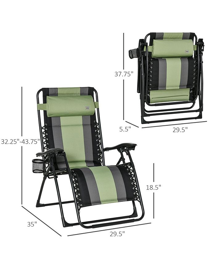 Outsunny XL Oversize Zero Gravity Recliner, Padded Patio Lounger Chair