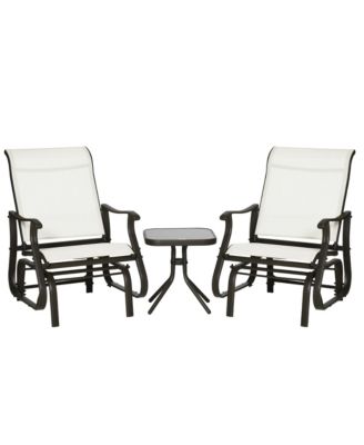 3pc Outdoor Gliding Chairs with Tea Table Set,