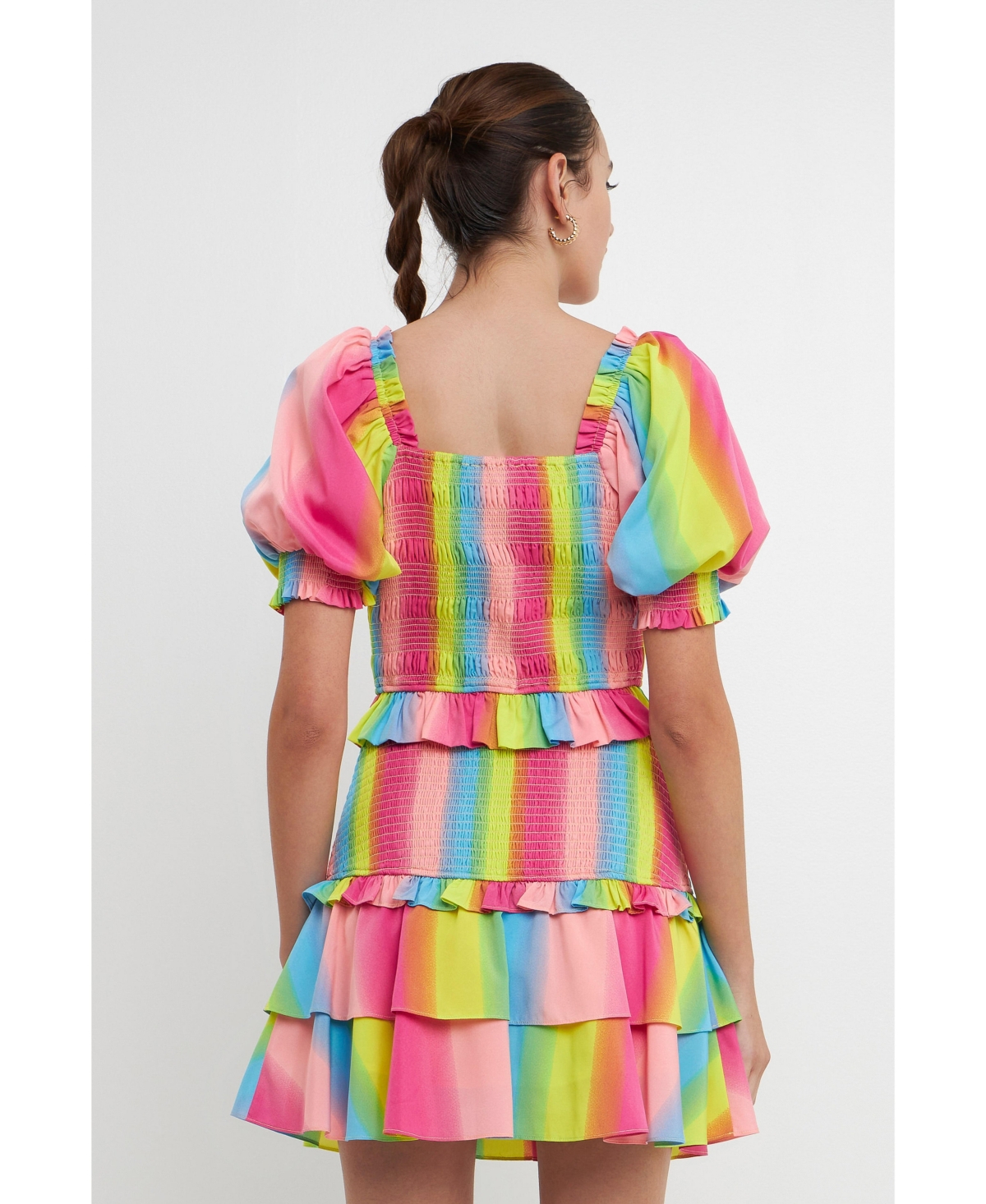 endless rose Women's Ombre Stripe Smocked Top