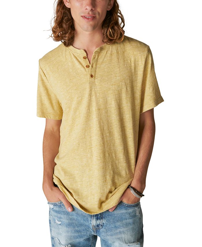 Lucky Brand Men's Linen Short Sleeves Henley T-shirt - Macy's