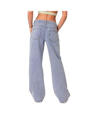 Edikted Women's Raelynn Washed Low Rise Jeans - Macy's