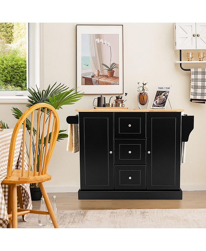 Costway Kitchen Island on Wheels Rolling Utility Cart Drawers Spice Rack Macy's