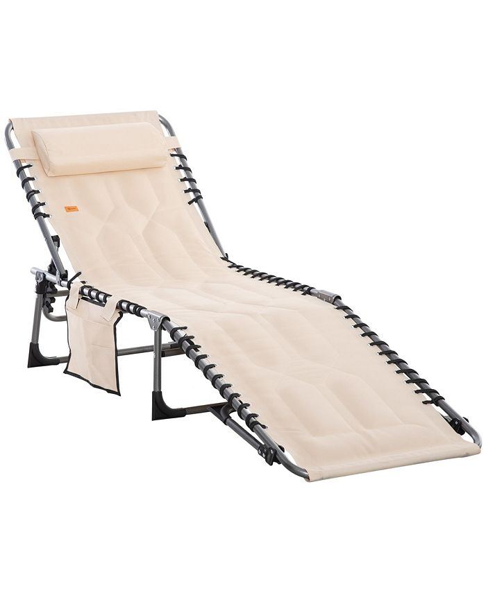 Outsunny Outdoor Folding Chaise Lounge Chair, Portable Lightweight