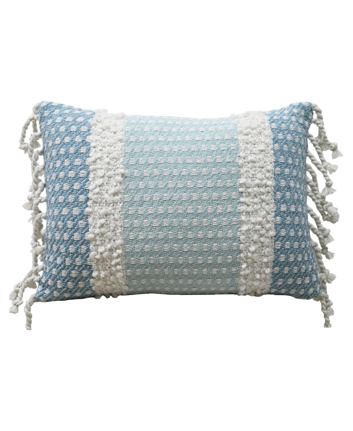 Shop Vibhsa Linden Street Handwoven Buttknot Edging Decorative Pillow, 14'' X 20'' In Multi Color