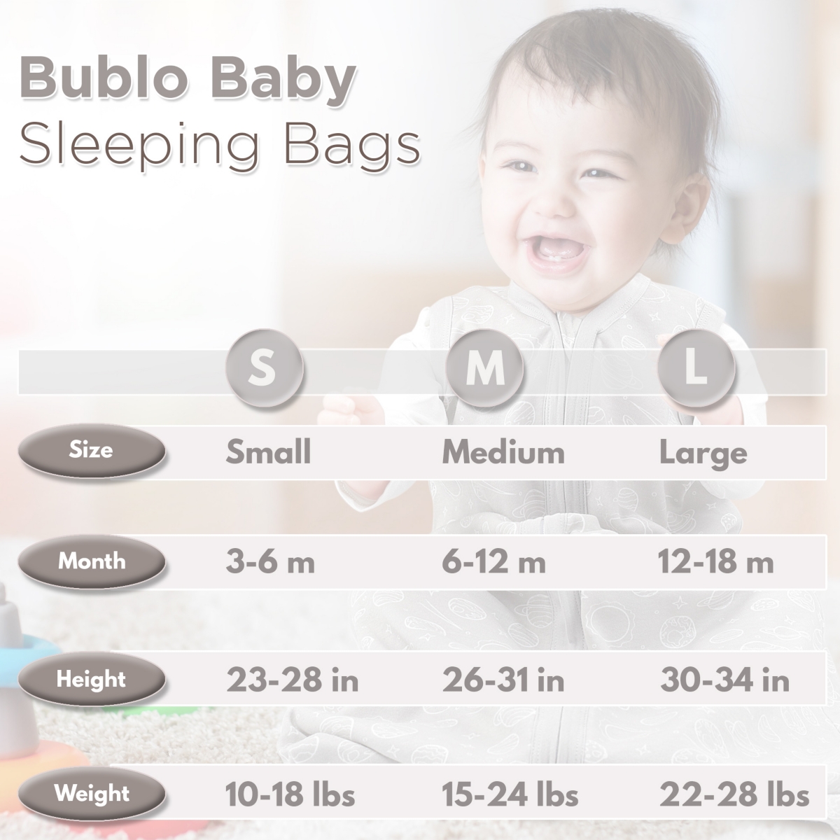 Bublo Baby Baby Baby Wearable Blanket, Cotton Sleep Sacks, 2 Pack Unisex Sleeping Bag Sack, 2-Way Zipper, 0.5 Tog Breathable Cotton