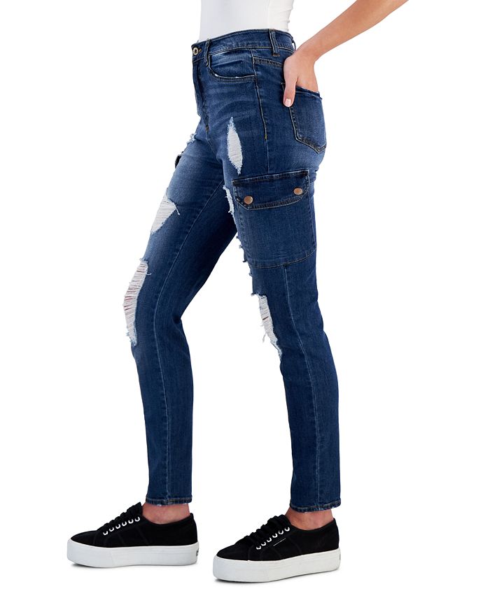 Dollhouse Juniors' Ripped HighRise Skinny Ankle Jeans Macy's
