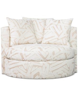 Korren Fabric Round Swivel Chair, Created for Macy's