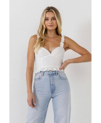 Women's Ruffle Detail Bustier Top