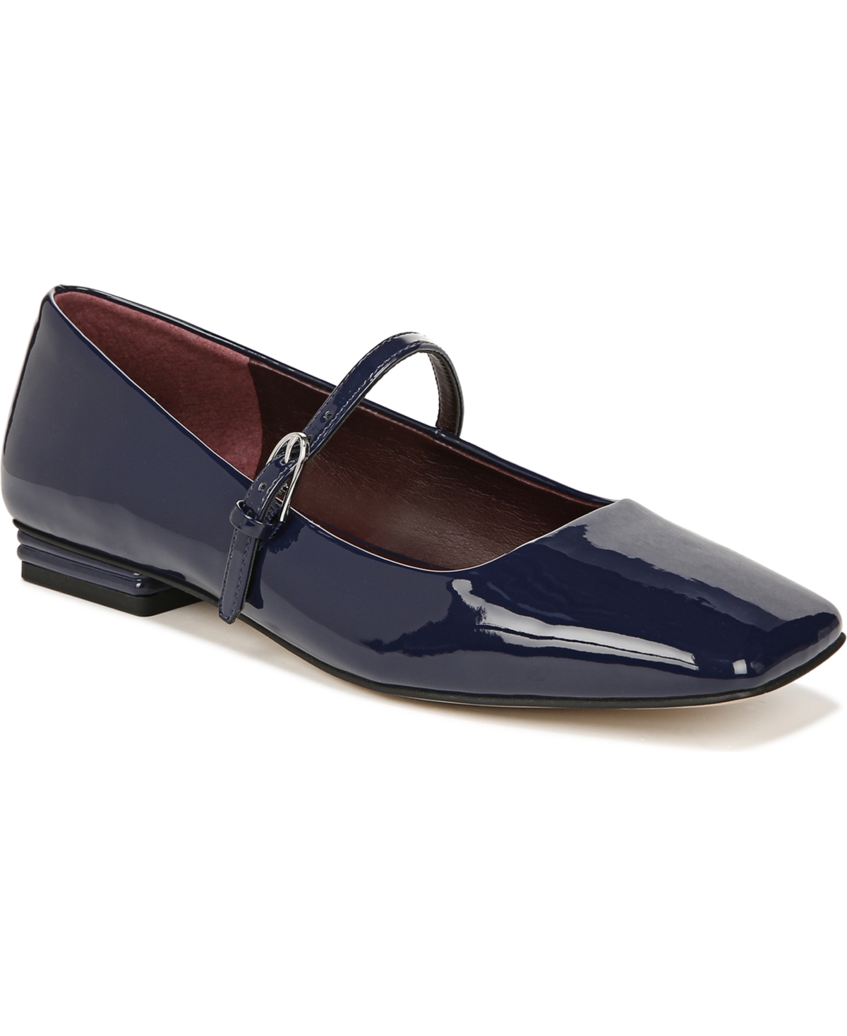 Shop Franco Sarto Women's Tinsley Square Toe Mary Jane Flats In Blue Faux Patent