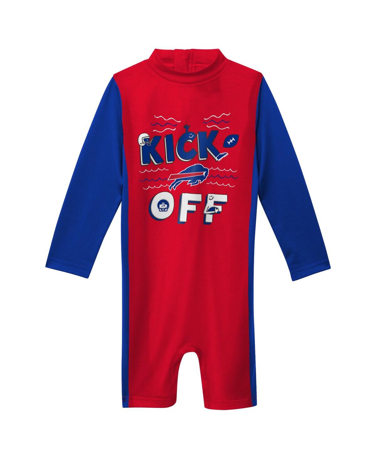 Outerstuff Babies' Toddler Boys And Girls Red Buffalo Bills Wave Runner Long Sleeve Wetsuit