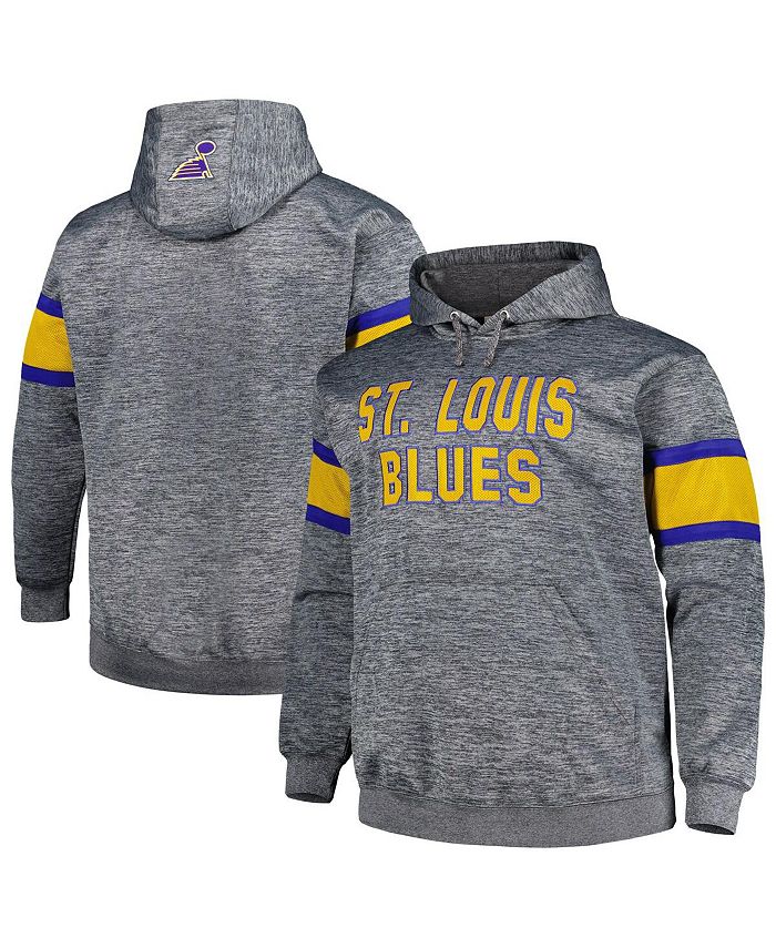 Profile Men's Heather Charcoal St. Louis Blues Big & Tall Stripe Pullover Hoodie