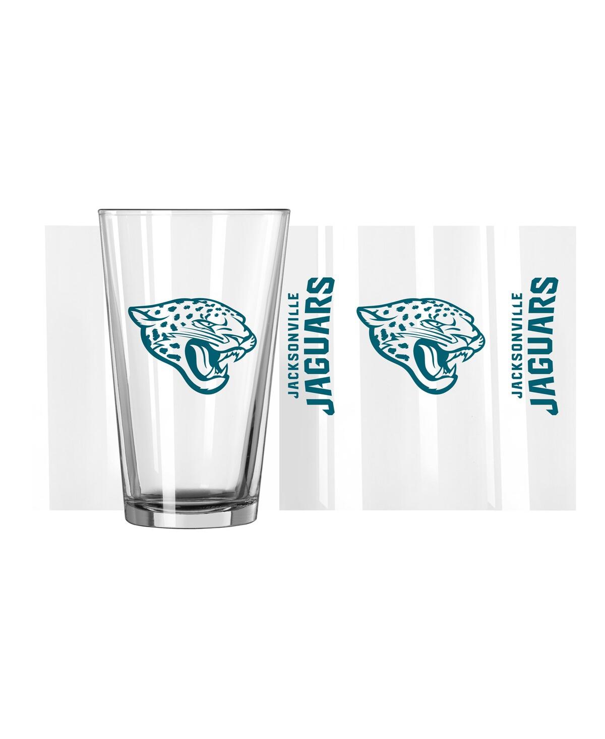 Logo Brands Jacksonville Jaguars 16 oz Team Wordmark Game Day Pint Glass In Clear