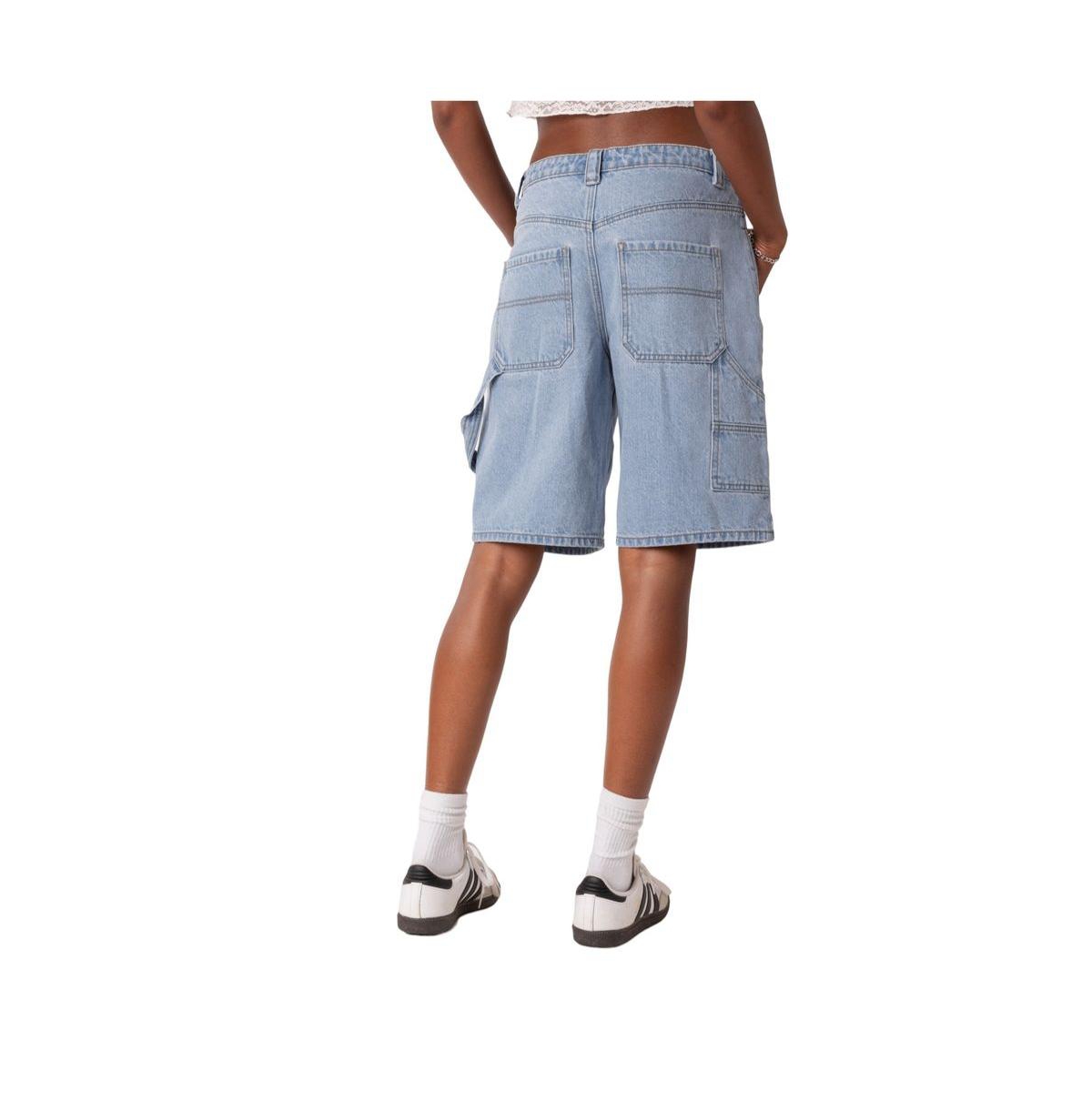Low Rise Bermuda Denim Carpenter Shorts